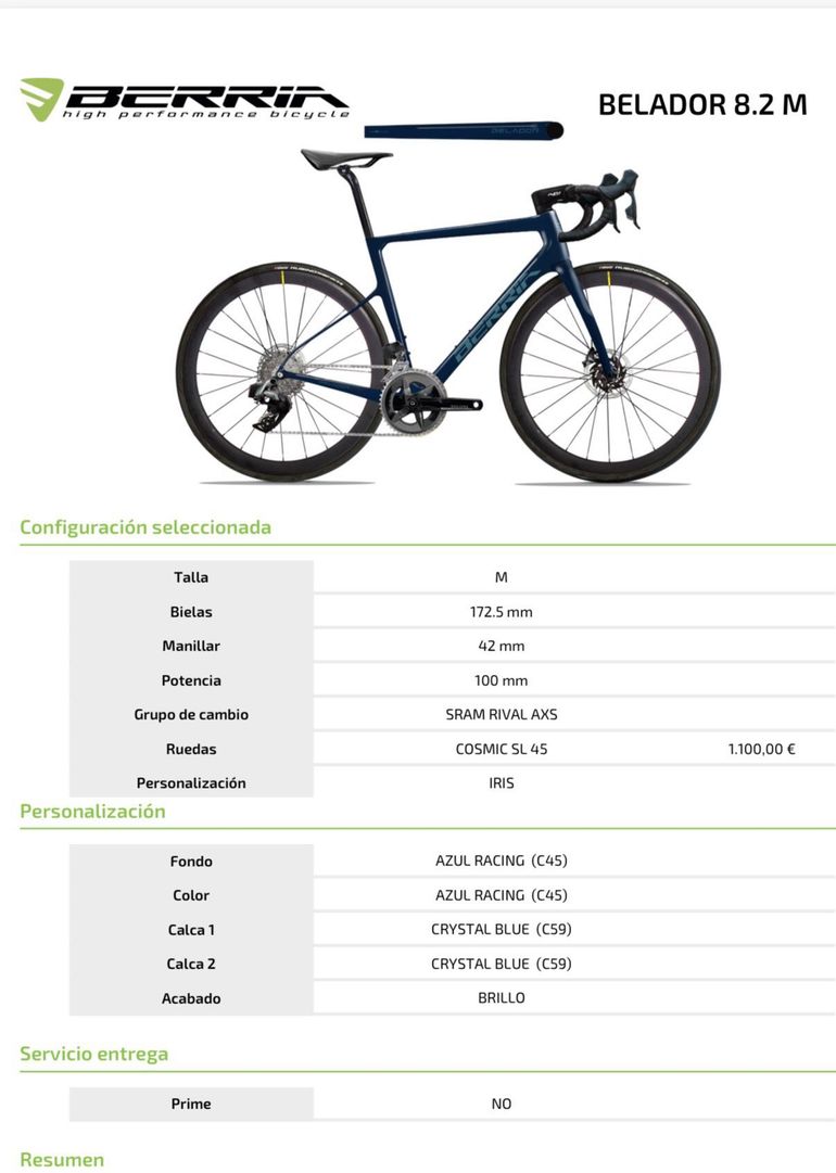 Used Berria BELADOR 8 2022 2022 Road & Gravel, Blue — image 5 of 6
