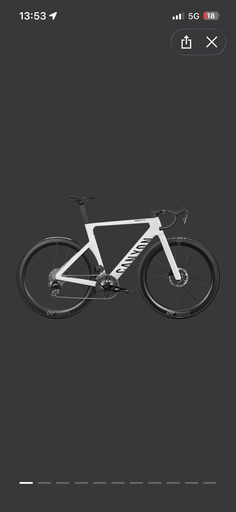 Used Canyon Aeroad CF SLX 7 AXS 2027 2027 Road & Gravel, Weiß — image 1 of 5