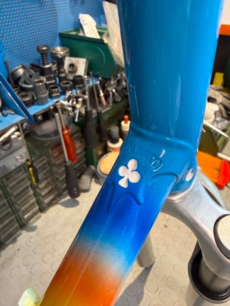 Used Colnago Tecnos. Colorazione MAPEI. Forcella Parigi Roubaix Frameset 1990 Road & Gravel, Blau — image 15 of 19