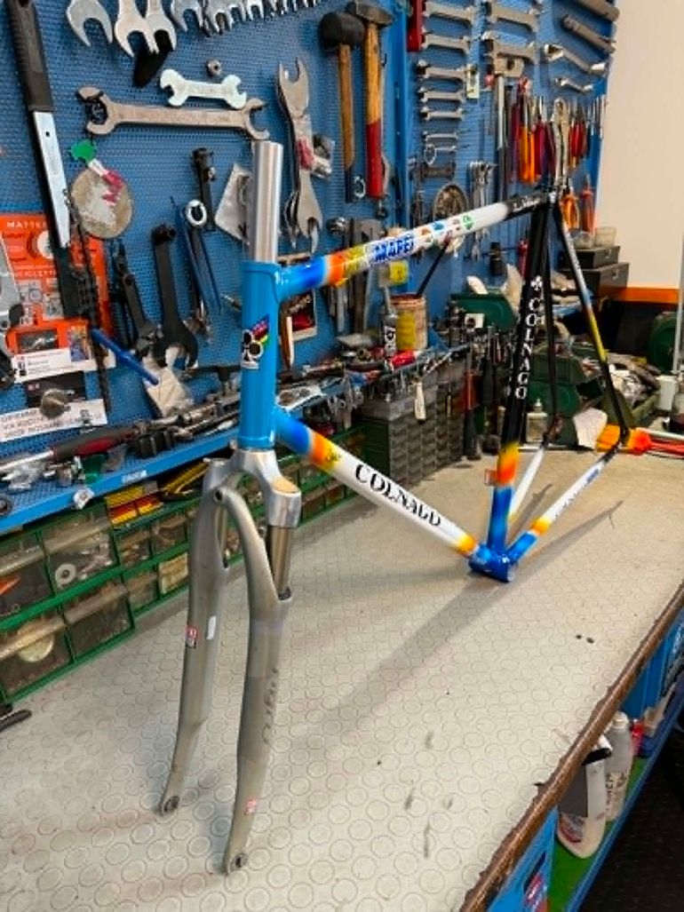 Used Colnago Tecnos. Colorazione MAPEI. Forcella Parigi Roubaix Frameset 1990 Road & Gravel, Blau — image 7 of 19