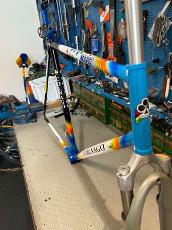 Used Colnago Tecnos. Colorazione MAPEI. Forcella Parigi Roubaix Frameset 1990 Road & Gravel, Blau — image 12 of 19