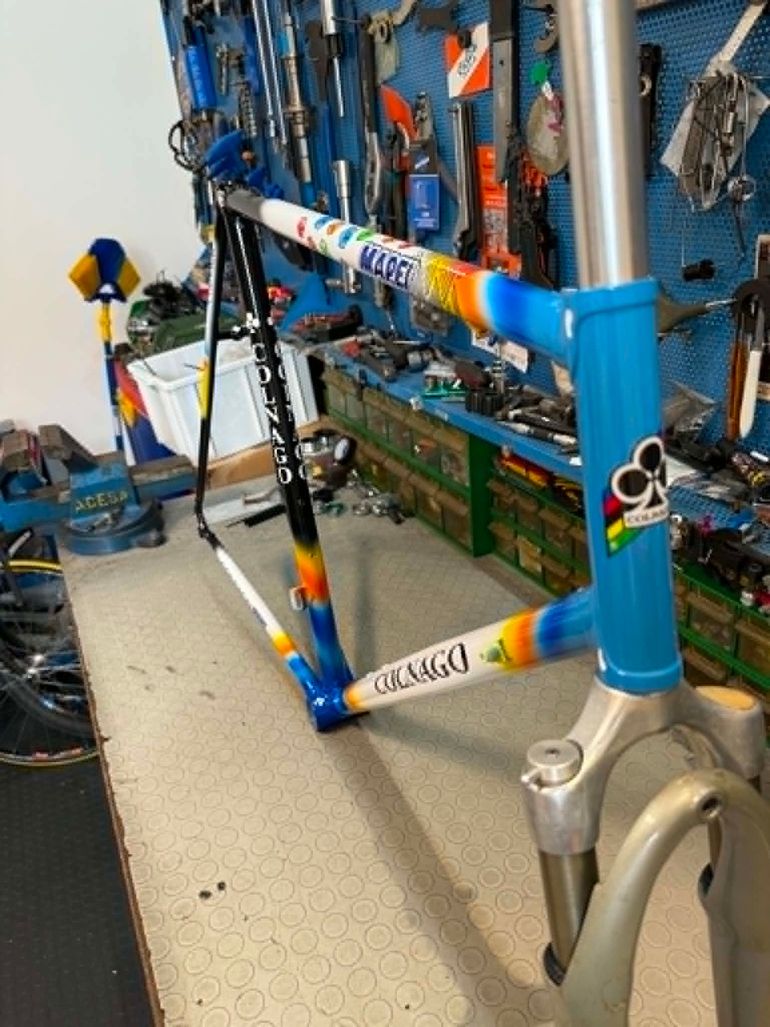 Used Colnago Tecnos. Colorazione MAPEI. Forcella Parigi Roubaix Frameset 1990 Road & Gravel, Blau — image 12 of 19
