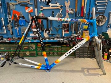 Gebrauchtes Colnago Tecnos. Colorazione MAPEI. Forcella Parigi Roubaix Frameset 1990 Road & Gravel