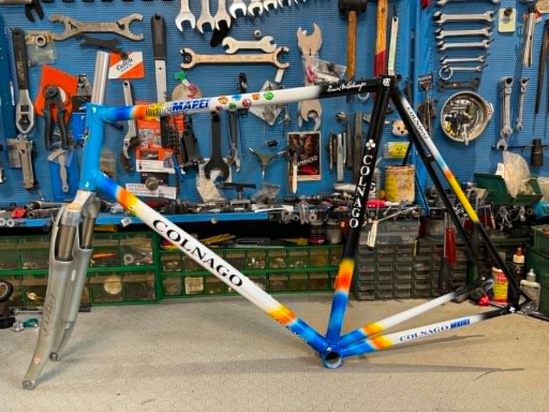 Used Colnago Tecnos. Colorazione MAPEI. Forcella Parigi Roubaix Frameset 1990 Road & Gravel, Blau — image 2 of 19