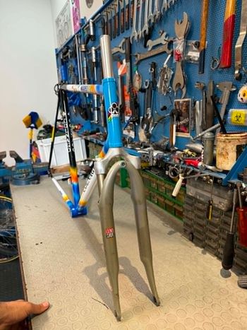 Used Colnago Tecnos. Colorazione MAPEI. Forcella Parigi Roubaix Frameset 1990 Road & Gravel, Blau — image 16 of 19