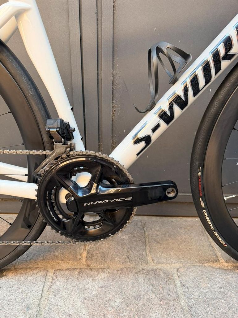 Used Specialized L Tarmac SL7 S-Works DuraAce12v+ Powermeter + Custom Paint Lumacolor 2024 Road & Gravel, White — image 9 of 12