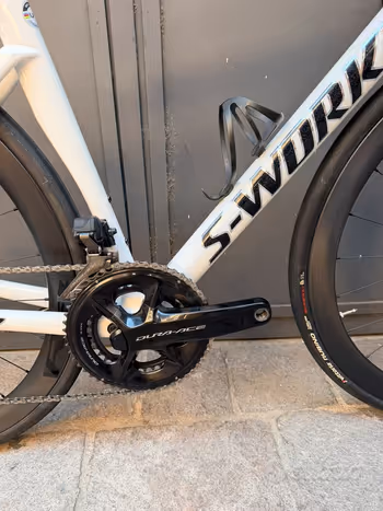 Used Specialized L Tarmac SL7 S-Works DuraAce12v+ Powermeter + Custom Paint Lumacolor 2024 Road & Gravel, White — image 3 of 12