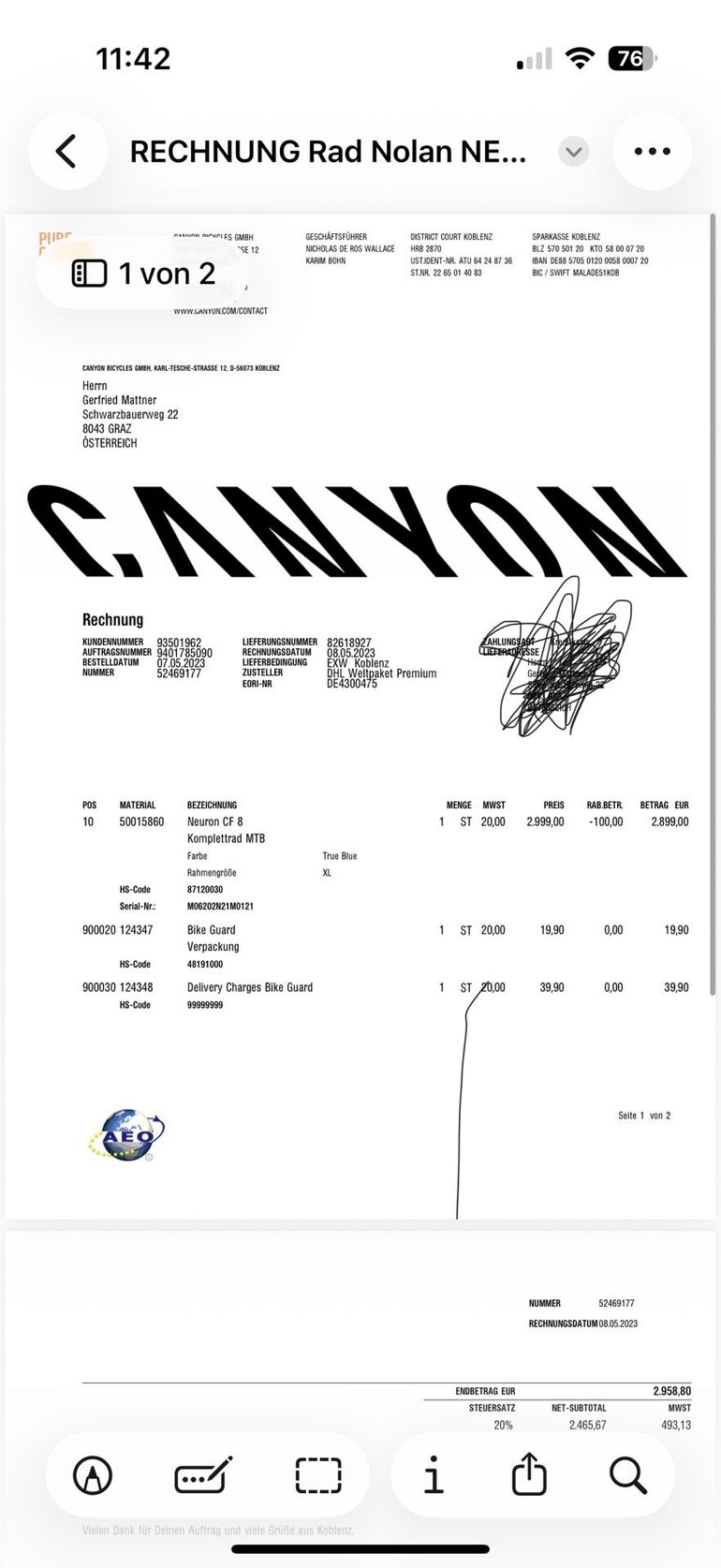 Used Canyon Neuron CF 8 2023 2023 Mountainbike, Blue, 27.5, 29 — image 10 of 10