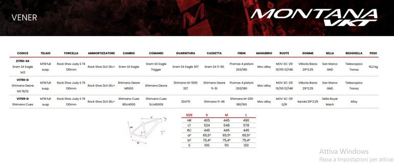 Used Montana MONTANA VKT VENER TG. M, ( Cambio, Comandi E Freno Shimano), Ammortizzatore:Rock Shox DLX SEL+, Forcella Rock Shox Judy S TK 130mm 2021 Mountainbike, Rosso — image 13 of 13