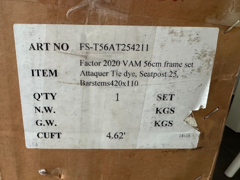 Used Factor O2 V.A.M. Carbon Attaquer Rahmenkit, Attaquer/56 Cm Frameset 2020 Road & Gravel