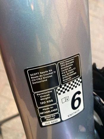 Used Scott Addict RC 15 2024 Frameset 2024 Road & Gravel, Gris claro — image 4 of 4