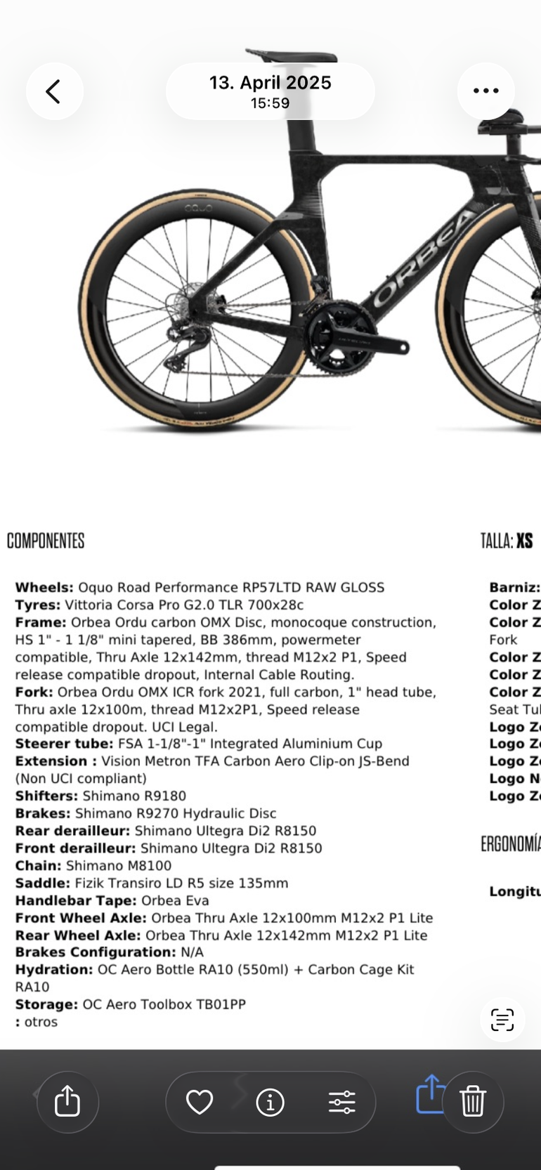 Used Orbea ORDU M20iLTD 2025 2025 Road & Gravel — image 10 of 10