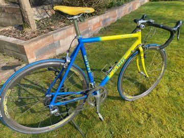 Retro heren racefiets, Design Van Tuyl. Design Van Tuyl. 1990 Road & Gravel usato, Blu — immagine 1 di 13