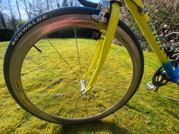 Retro heren racefiets, Design Van Tuyl. Design Van Tuyl. 1990 Road & Gravel usato, Blu — immagine 12 di 13