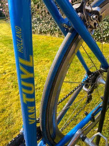 Retro heren racefiets, Design Van Tuyl. Design Van Tuyl. 1990 Road & Gravel usato, Blu — immagine 13 di 13
