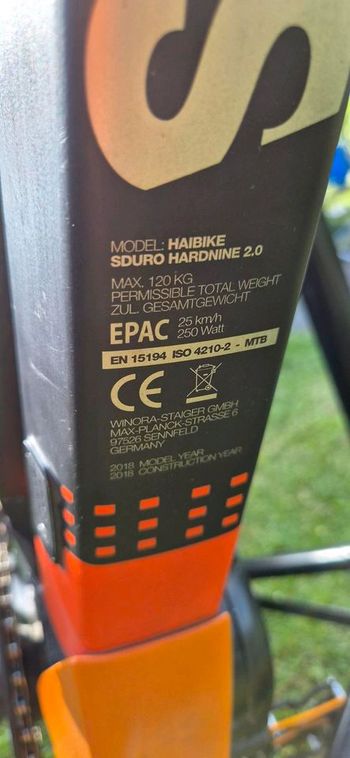 Used Haibike Haibike HardNine 2.0 E-MTB 2018 Mountainbike, Schwarz — image 14 of 15