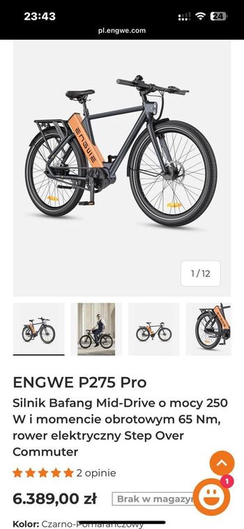 Used Engwe Engwe Custom Other 2024 Road & Gravel, Schwarz — image 4 of 6