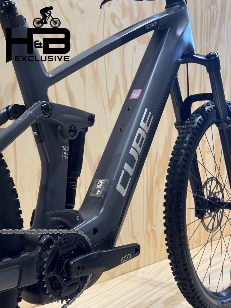 Used CUBE Stereo Hybrid 140 HPC Race 625 Carbon Shimano XT 2024 Mountainbike, Light Gray — image 12 of 14
