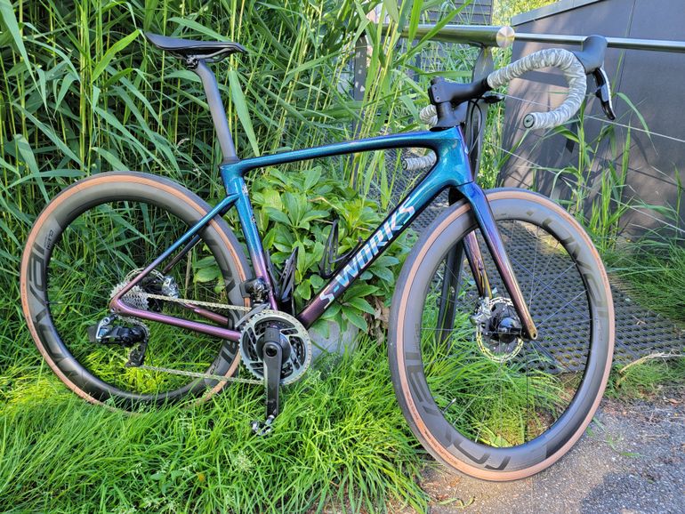 Used Specialized S-Works Roubaix 2020 Sunset Chameleon / Holographic Reflective 2020 Road & Gravel, Purple — image 2 of 17