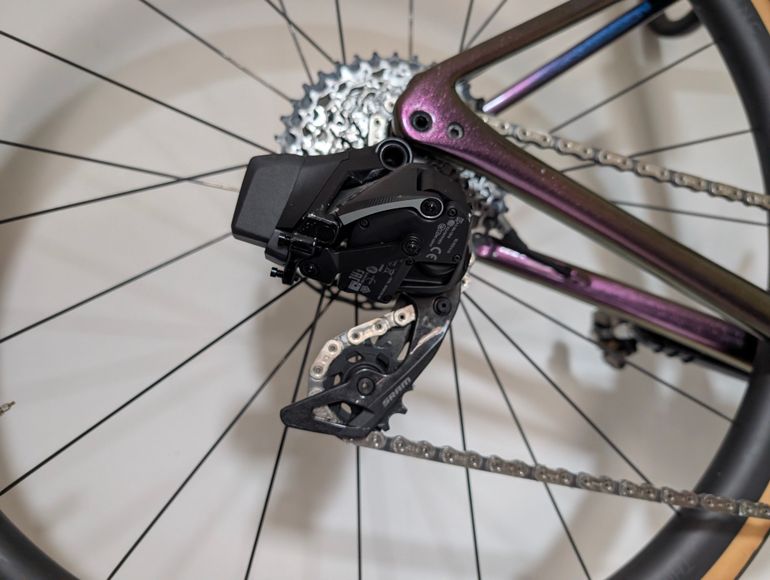 Used Specialized S-Works Roubaix 2020 Sunset Chameleon / Holographic Reflective 2020 Road & Gravel, Purple — image 16 of 17