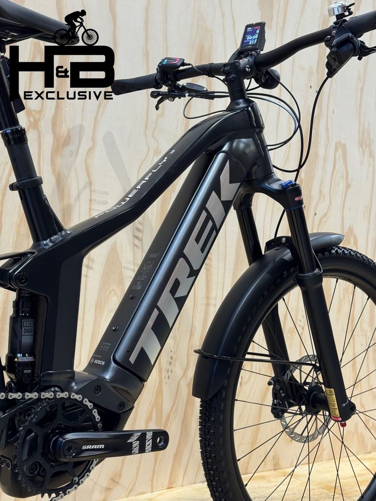 Used Trek Powerfly FS 9 EQ Gen 3 Sram GX AXS 2023 Mountainbike, Black — image 13 of 15