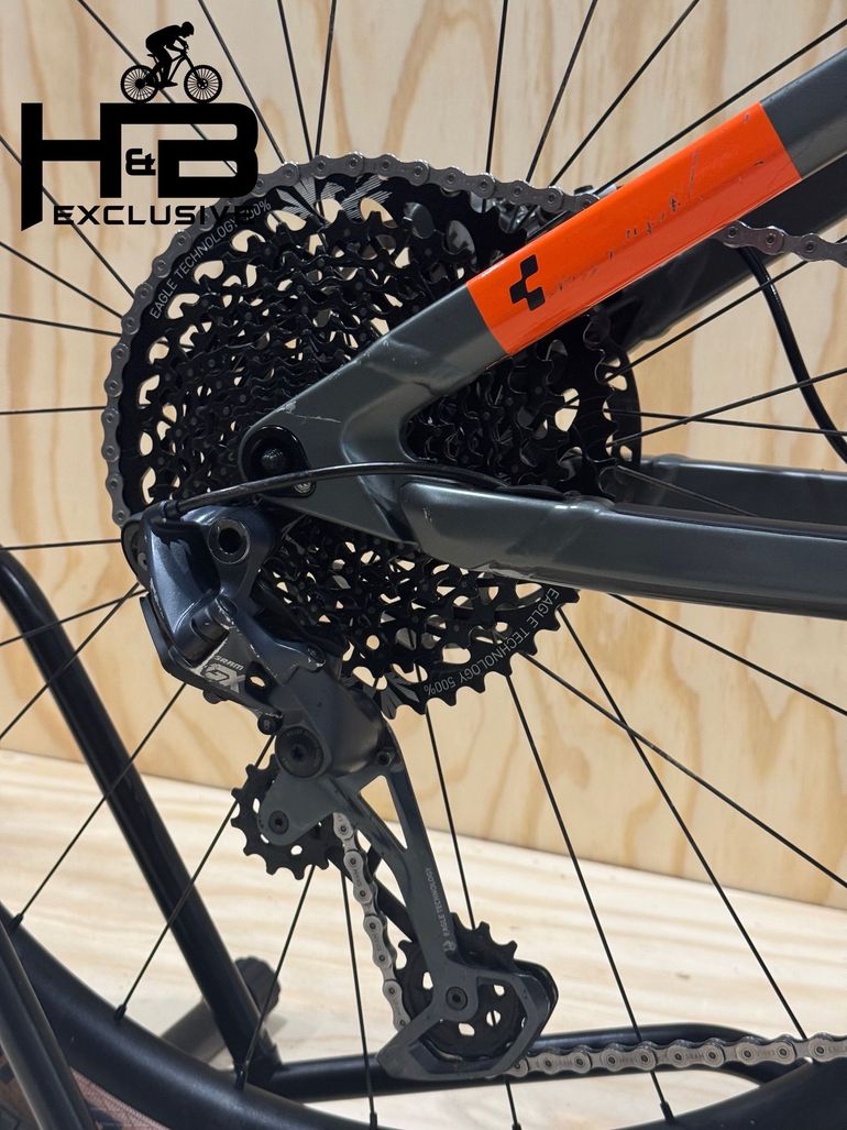Used CUBE Stereo TM HPC 140 Carbon Sram GX Eagle 2021 Mountainbike, Light Gray — image 12 of 13