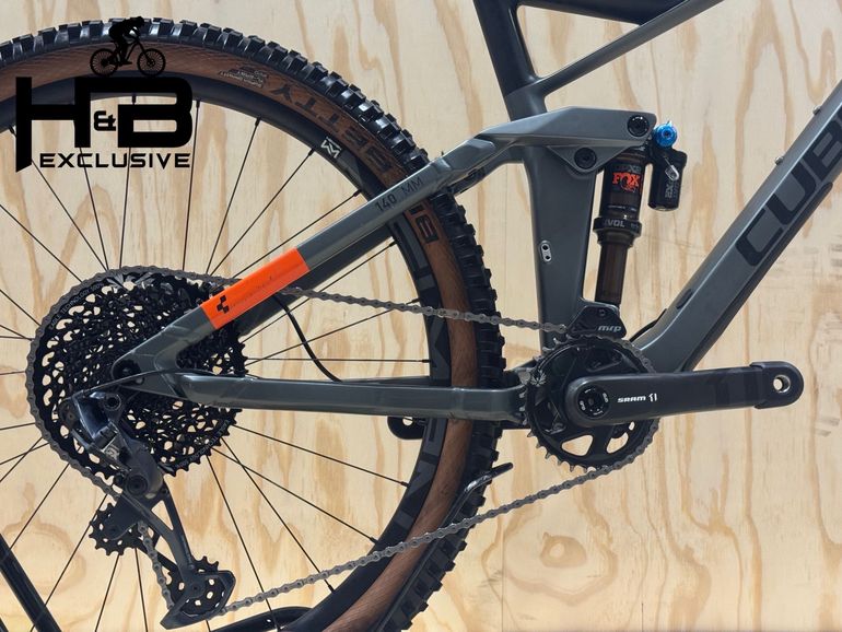 Used CUBE Stereo TM HPC 140 Carbon Sram GX Eagle 2021 Mountainbike, Light Gray — image 3 of 13