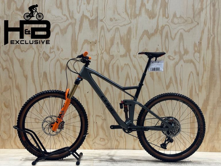 Used CUBE Stereo TM HPC 140 Carbon Sram GX Eagle 2021 Mountainbike, Light Gray — image 2 of 13