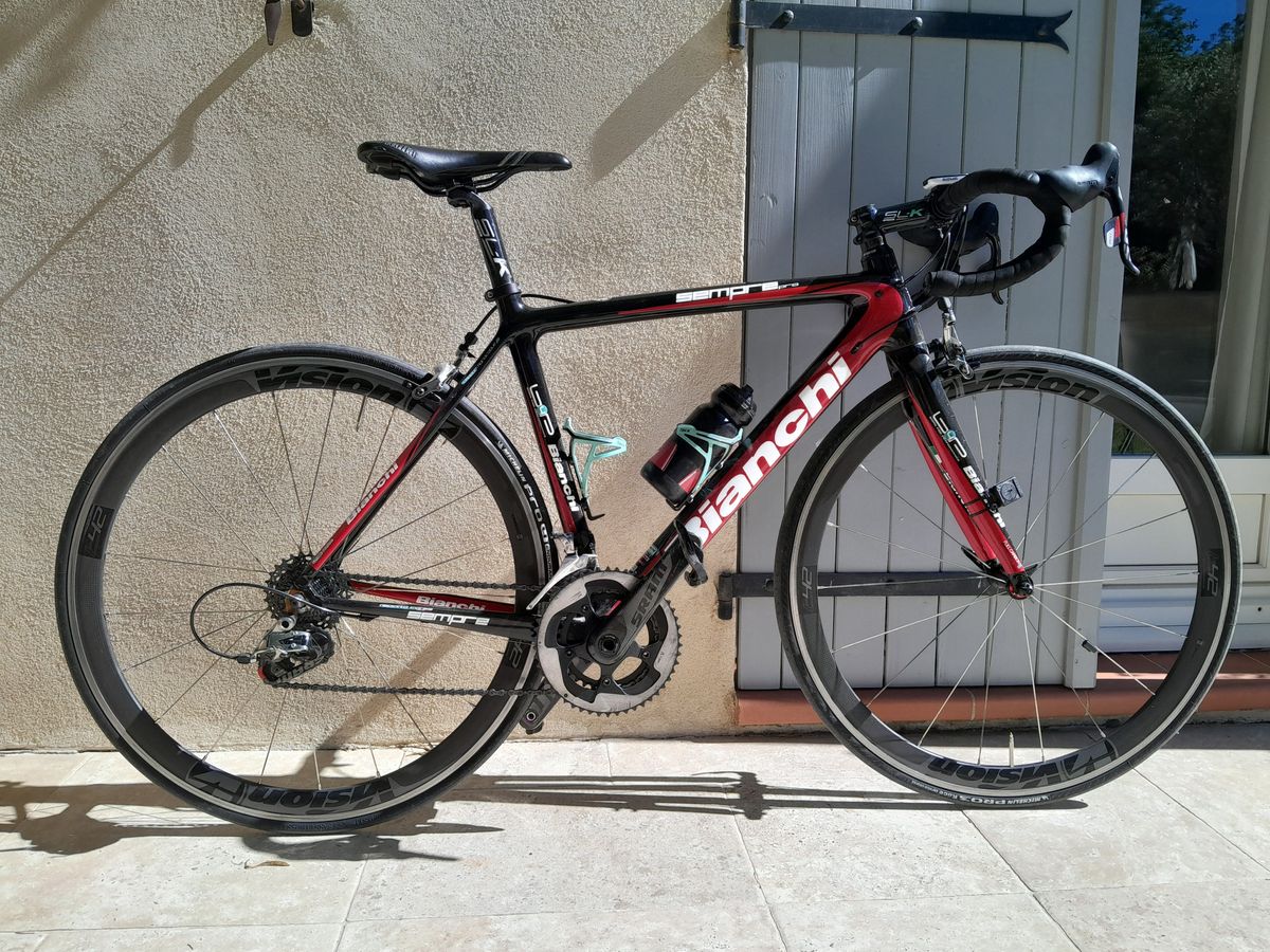 bianchi bicycle red - Classic Road Bike compatibility for a suspension fork Carrie's Red Bianchi Road Bike