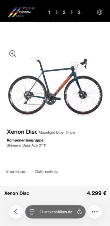 Gebrauchtes Stevens Xenon Disc 2021 Road & Gravel, Blau — Bild 12 von 15