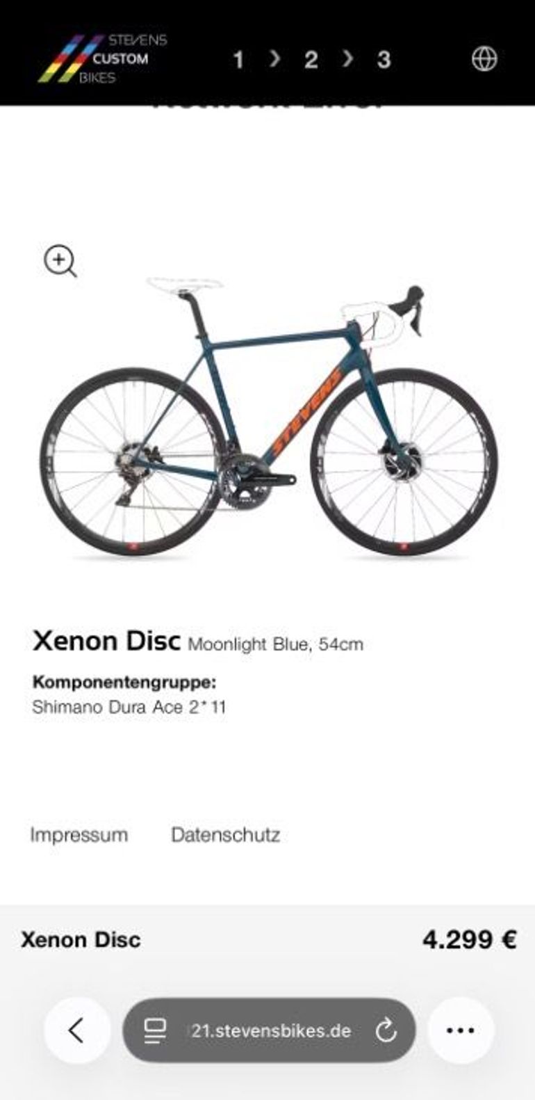 Used Stevens Xenon Disc 2021 Road & Gravel, Blue — image 12 of 15
