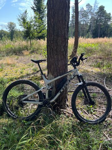 Used Trek Fuel ex SRAM X01 Eagle AXS 2018 Mountainbike, Light Gray — image 2 of 5
