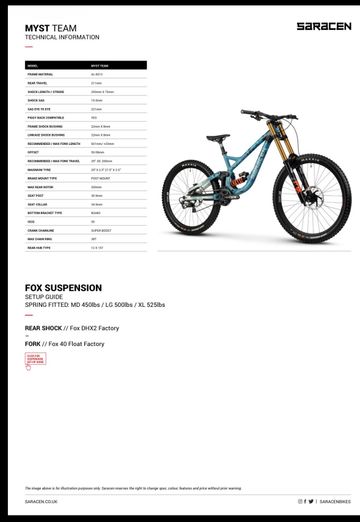 Saracen Myst Team - LTD 2026 2026 Mountainbike usato, Blu — immagine 17 di 18