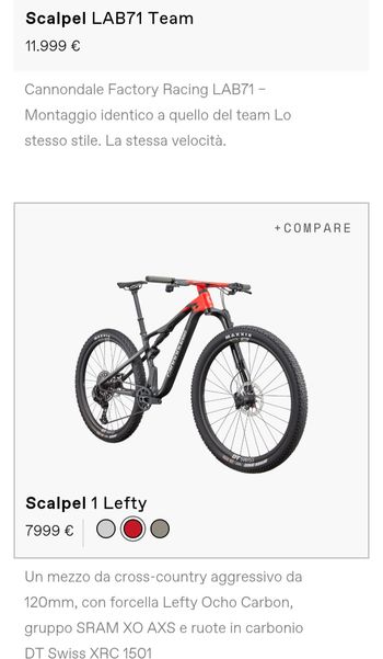 Used Cannondale Scalpel 1 Lefty 2025 2025 Mountainbike, Rot, 29 — image 4 of 4