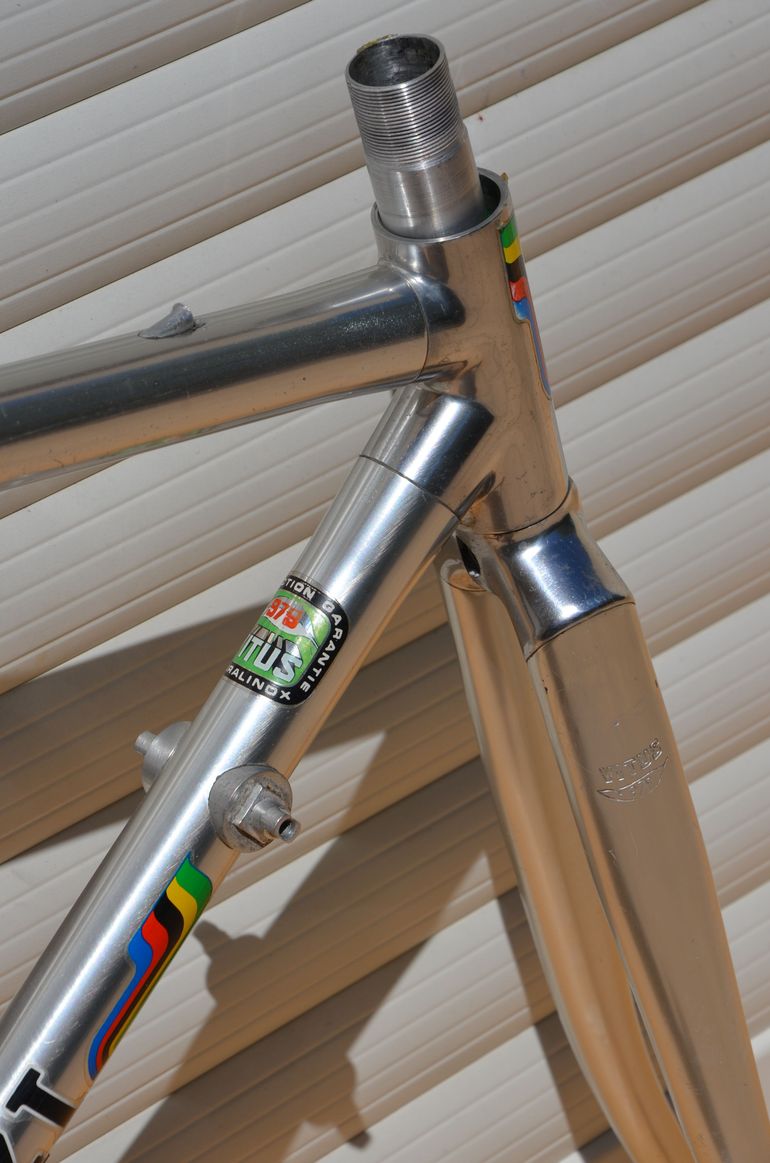 Used Vitus 979 Vintage Vitus 979 Road Bike Frame And Fork, Badged Tinazzi. Frameset 1980 Road & Gravel, Light Gray — image 6 of 32
