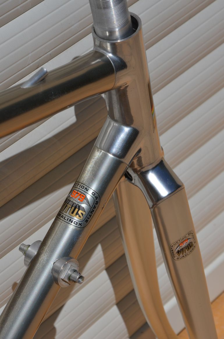 Used Peugeot Vintage Vitus 979 Road Bike Frame And Fork, Peugeot Badged. Frameset 1985 Road & Gravel, Light Gray — image 8 of 29