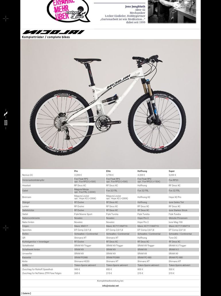 Used Nicolai Nicolai Custom Sram X0 2010 Mountainbike, Weiß — image 14 of 16