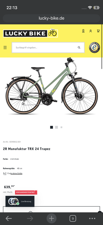 Used 2R Manufaktur 2R Manufaktur Custom Shimano Altus Urban, Grün — image 2 of 11