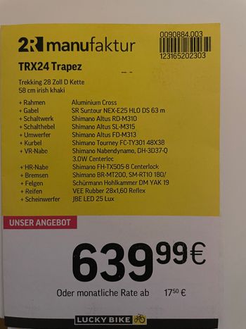 Used 2R Manufaktur 2R Manufaktur Custom Shimano Altus Urban, Grün — image 10 of 11