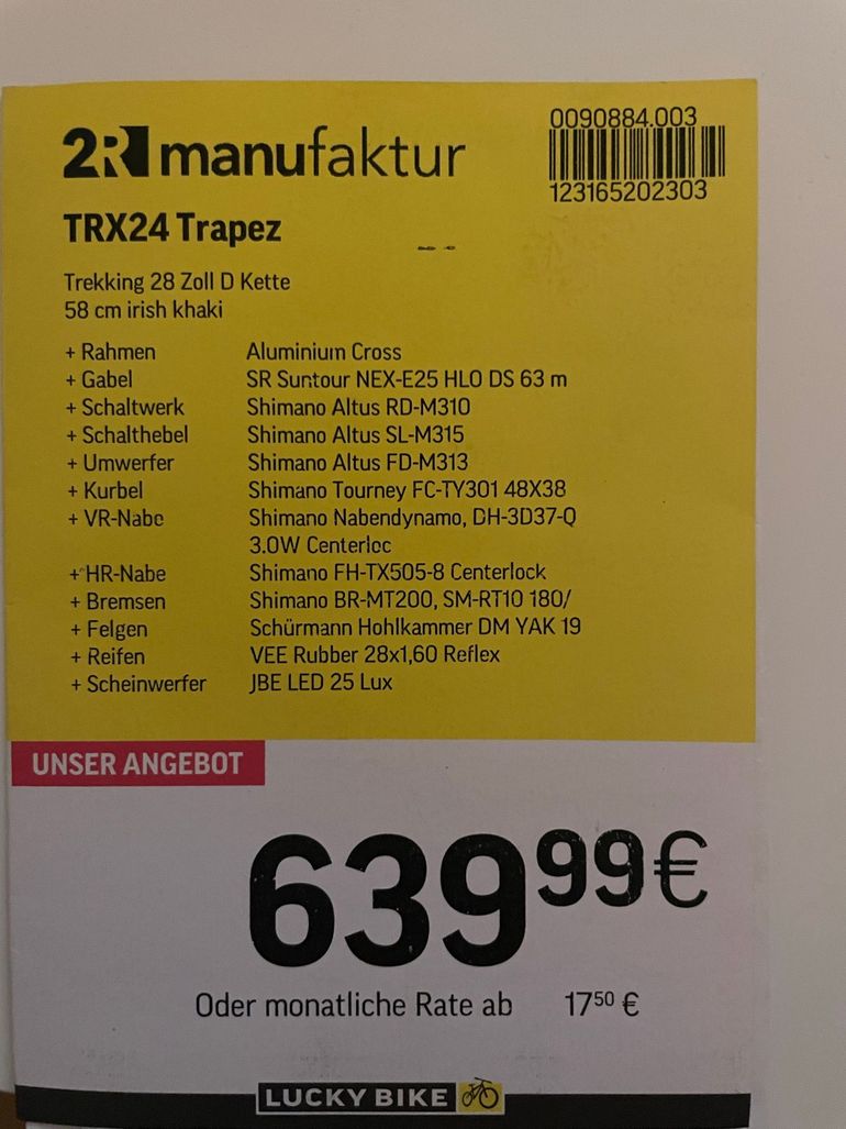 Used 2R Manufaktur 2R Manufaktur Custom Shimano Altus Urban, Grün — image 10 of 11