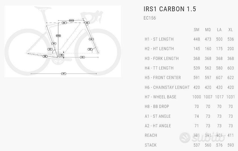 Used BH IRS1 Carbon 1.5 2024 Road & Gravel, White — image 3 of 3