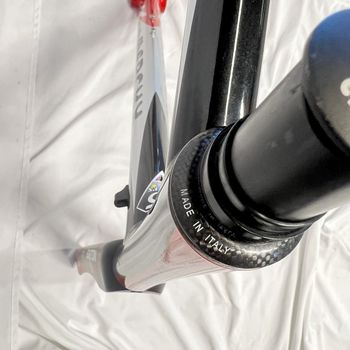 Used Eddy Merckx 25th Anniversary Frameset 60cm Easton EC90 Aero Carbon Fork Seatpost Frameset 2005 Road & Gravel, Red — image 9 of 18