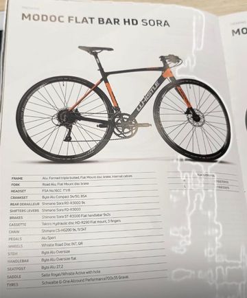 Whistle MODOC FLAT BAR HD SORA 18S Disk 2025 Road & Gravel usato, Arancione — immagine 1 di 3