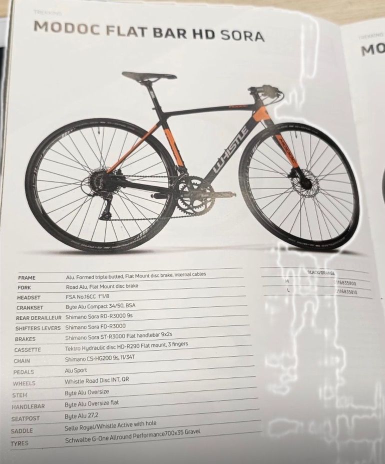 Used Whistle MODOC FLAT BAR HD SORA 18S Disk 2025 Road & Gravel, Orange — image 1 of 3