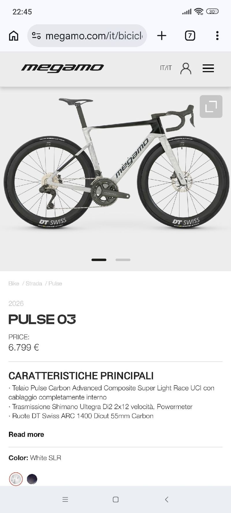Used Megamo PULSE 03 2026 2026 Road & Gravel, White — image 6 of 8