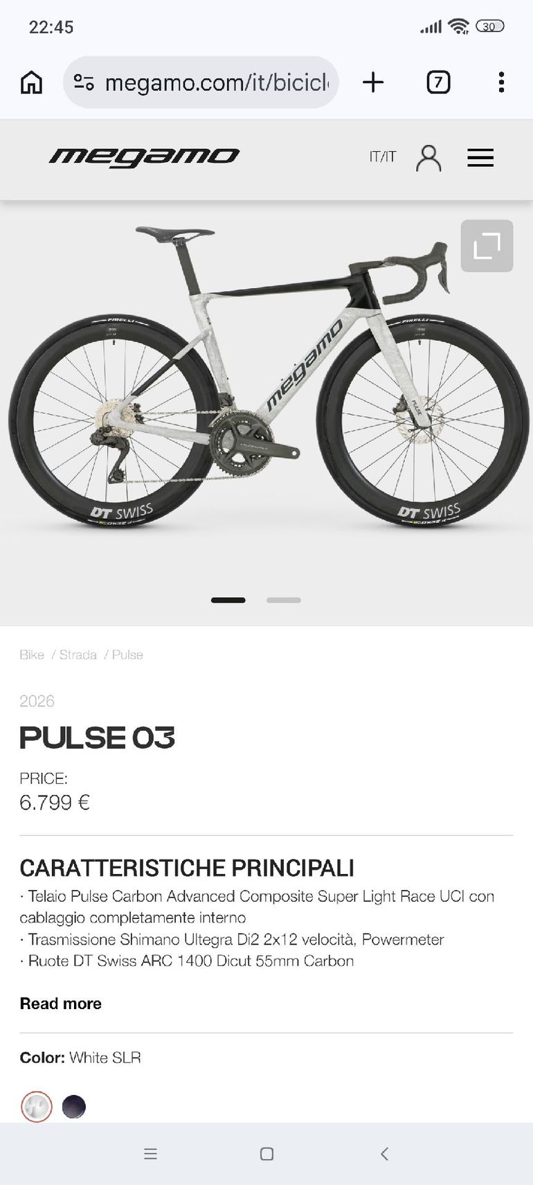 Used Megamo PULSE 03 2026 2026 Road & Gravel, White — image 3 of 3