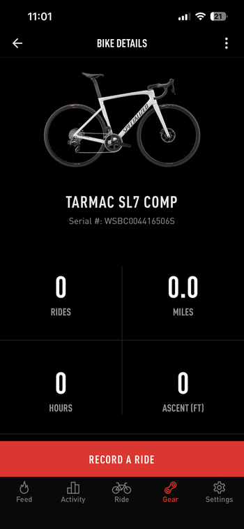 Specialized Tarmac SL7 Frameset 2021 Frameset 2021 Road & Gravel usato, Bianco — immagine 9 di 10