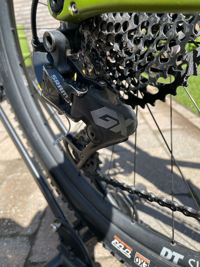 Gebrauchtes Merida big Nine 6000 Custom SRAM GX Eagle 2019 Mountainbike, Grün — Bild 7 von 9