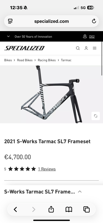 S Works Custom Frameset 2022 Road & Gravel usato, Verde — immagine 2 di 3