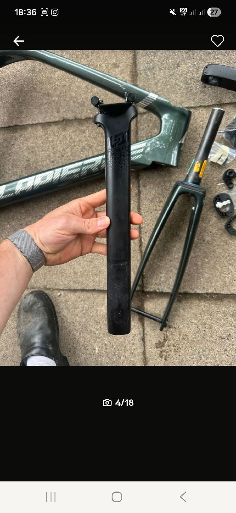 Used Lapierre Aircode DRS 5.0 Di2 2024 Frameset 2024 Road & Gravel, Green — image 3 of 12